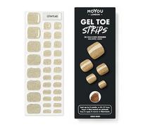 MOYOU LONDON Semi Cured Gel Nail Strips, 32 Pcs. Gel Wraps, Easy Apply & Remove for Salon-Quality Pedicure, Works with Any Nail Lamps