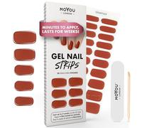 MOYOU LONDON Semi Cured Gel Nail Strips Autumn - 20 Pcs. Waterproof Gel Nail Wraps, Cures in Sunlight or UV/LED Lamp, Lasts Up to 2+ Weeks, Stretchable, Easy to Apply & Remove, Vegan & Cruelty-Free