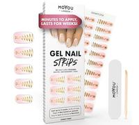 MOYOU LONDON Semi Cured Gel Nail Strips Christmas - 20 Pcs. Waterproof Gel Nail Wraps, Cures in Sunlight or UV/LED Lamp, Lasts Up to 2+ Weeks, Stretchable, Easy to Apply & Remove, Vegan & Cruelty-Free