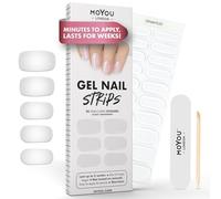 MOYOU LONDON Semi Cured Gel Nail Strips Clear - 20 Pcs. Waterproof Gel Nail Wraps, Cures in Sunlight or UV/LED Lamp, Lasts Up to 2+ Weeks, Stretchable, Easy to Apply & Remove, Vegan & Cruelty-Free
