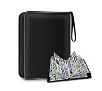 MoYouno 9-Pocket Trading Card Binder, Waterproof PU Leather Card Binde, 30 Pages Holding 900 Pockets Card Binder with Sleeves,with Zipper,for MTG TCG Football Cards (Black)