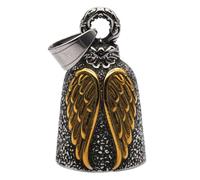 MOYOZZ Angel Wing Knight Bell Letters USA Motorcycle Bike Riding Guardian Bell - Never Ride Faster Than Your Angel Can Fly (Yellow)