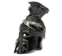 MOYOZZ Motorcycle Biker Roman Gladiator Warrior Spartan Helmet Guardian Bell Luck Gremlin Ride Bell Hanger or Lucky KeyChain, Black, Medium