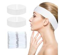 MoyRetty 100 Pack Disposable Headbands for Spa & Facials Professional Disposable Hair Bands, Facial Headbands Esthetician Supplies with Adjustable Magic Tape