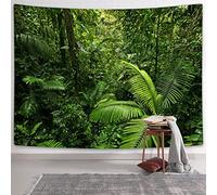 Moyrisou Tropical Rainforest Jungle Tapestry, Green Plant Tree Leaves Forest Nature Wall Decor Tapestries, Greenery Aesthetic Tapestry Wall Art Hanging for Bedroom Living Room Dorm Home 90X70IN