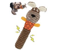 Moysoon Squeaky Plush Dog Toys for Small, Medium Dogs, Soft and Durable Daily Companionship Chew Toy for Teething, Training Toy Gift for Indoor/Outdoor Play (Brown Dog)