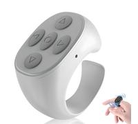 moytarcp 2026 Upgraded Scrolling Ring Free Your Hands - Fingertip Wireless Bluetooth Remote Control with Magnetic Charging Case, for Phones Tablets Camera (White)