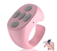 moytarcp 2026 Upgraded Scrolling Ring Free Your Hands - Fingertip Wireless Bluetooth Remote Control with Magnetic Charging Case, for Phones Tablets Camera (Pink)