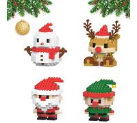 moytarcp Christmas Element Building Blocks - Santa Claus Design BuildingBlocks Set, DIY ChristmasLego Theme Ornaments, Xmas New Year Birthday Gifts (A 4Pcs)