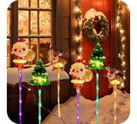 moytarcp Colorful 6-Pack of Moving Christmas Lights, LED SolarChristmas LightsOutdoor Waterproof, Solar & Battery Power, for Lawn, Garden, Or Flower Pot (A,Battery)