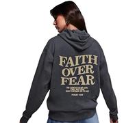 moytarcp Faith over Fear Hoodie Women Christian Sweatshirt EssentialsHoodie Give You the Faithand Strength (Gray,M)