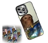 moytarcp Funny Monkey Drinking Drink Phone Case, Trendy Phone Cases Compatible for iPhone 16/15/14/13/12/11 Promax, All-Inclusived Shockproof Tpu Clear Protective Cover (14,Black)