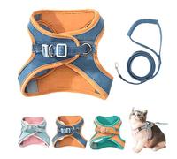 moytarcp Reflective Cat Harness and Leash, Adjustable Escape-Proof Vest Style Cat Leash and Harness, Easy Control CatCollar for Walking (Blue,XXXL(30-39lb))