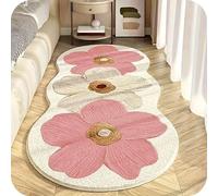 moytarcp Soft Irregular Flower Pattern Rug - Velvet Colorful Flower Rug with Wavy Edges, Cute Non-slip Flowerrugs, For the Bedroom, Bathroom and Living Room (Pink,60 * 120cm)