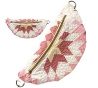 moytarcp Unique Vintage-Inspired Patchwork Quilted Sling Bag, Handmade Bohemian Patchwork Bag, Lightweight Curved PatchworkSlingBag with a cozy, grandma-inspired look (#D)