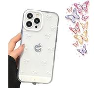 moytarcp Vibrant LED Bowknot Phone Case for iPhone 17/16/15/14/13/12/11 Plus Pro Max, Cute Glow Slim Clear VibrantPhoneCase, Full Protection Shockproof Protective Cover (13Pro,White)