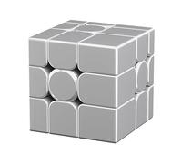 Moyu Mirror V2, 3x3 Magnetic Stickerless Cube 3x3x3 Magic Speed Cube Original, 3D Puzzle Magic Cube Ball-Core Magnetic UV Coated Version for Kids, Teenagers (Silver)