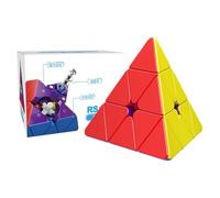 Moyu RS Pyraminx Magnetic Pyramid Puzzle Stickerless Magic Cube Easy Turn & Smooth Faster & Professional Triangle Cube(Maglev Version)