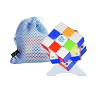 MoYu WeiLong V11 3x3 Magic Puzzle Cube Visible M 8-Level Dual Adjustment Competition Level Feel 3x3x3 Twist 3D Turning Cubes + Bag + Stand (WeiLong V11 Basic Spring M Version)