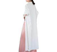 MOYUYUNJIAN omen's Long Sleeve Cotton Linen Duster Trench Coat with Button Front Solid Casual Loose Jacket Slim Fit Trench, White, One Size