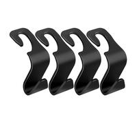 MOYWYCNO 4 Pcs Car Seat Headrest Hook, Auto Seat Headrest Hangers, Universal Car Handbag Hooks for Purse Handbag Coats, Grocery Bags, Black