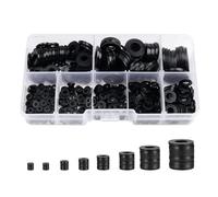 MOYWYCNO 500 Pcs Nylon Flat, O-Ring Washers Assortment, M2-M10, Black Round Spacers for Screws Bolts, Pressure Washer O Rings, Plumbing Mechanical Repair