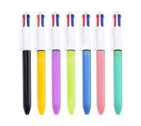 MOYWYCNO 7 Pcs 4-in-1 Multicolor Ballpoint Pen Medium Point (1.0 mm) 4-Color Retractable Ballpoint Pens for Office School Supplies Students Children Gift