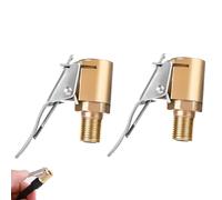 MOYWYCNO Tire Air Chucks, 2Pcs Brass Tyre Valve Air Pump Clip, Car Pump Accessories Thread Nozzle Adapter, Open End Car Truck Tyre Tire Inflator Valve Connector for Car Truck 8mm