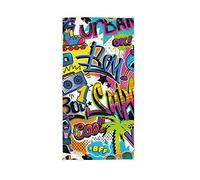 Moyyo Abstract Colorful Graffiti Hand Towel Polyester Towel Sweat Towel Soft Lightweight Single-Sided Printing Hand Towel for Sport Gym Bathroom for Adults and Kids-30 x 15 inches