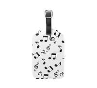 Moyyo Abstract Musical Notes Luggage Tag Suitcase Tag Leather Travel Baggage Luggage Identify ID Tag Label for Suitcase Luggage Tag with Privacy Cover