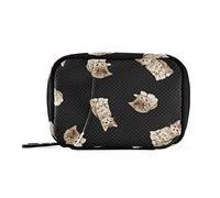 Moyyo Cats Black Weekly Pill Organiser 7 Day Pill Box with Bag, Multiple Pockets Travel Pill Boxes Tablet Box Portable Daily Medication Organizer Dosette Box for Vitamin Supplement