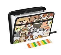 Moyyo Colorful Animals Faces Expandable File Organiser with 13 Pockets and Tabs, Document Organiser Folders for Paperwork A4, Expanding File Holder Document Wallet for Travel Office School
