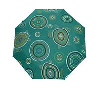 Moyyo Compact Travel Umbrella Auto Open Close Windproof Sun Rain Folding Umbrella Lightweight Umbrella For Women Men, Australian Aboriginal Art Sea Turtles Umbrella
