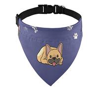 Moyyo Cute Cartoon French Bulldog Dog Bandana Collar Adjustable Pet Triangle Scarf Dog Neckerchief Washable Bib Towel for Small Medium Large Dog Puppy Cat Pet Costume
