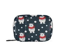 Moyyo Cute Cartoon Polar Bear Weekly Pill Organiser 7 Day Pill Box with Bag, Multiple Pockets Travel Pill Boxes Tablet Box Portable Daily Medication Organizer Dosette Box for Vitamin Supplement