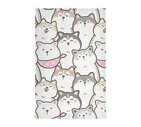 Moyyo Cute Cartoon Siberian Husky Dog Tea Towels Set of 4 Pcs Soft and Absorbent Kitchen Towels with Hanging Loop Polyester Large Hand Towels Dishcloths Bar Towel Cleaning Cloth for Dishes Glasses Cou