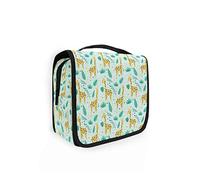 Moyyo Cute Giraffe Animals and Flowers Leaves Toiletry Bag Travel Wash Bag Organised Toiletry Bag Hanging Toiletry Bag Gym Camping Toiletry Bag Portable Cosmetic Organiser Bag for Women Girls Kids