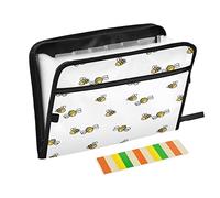 Moyyo Cute Honey Bee Expandable File Organiser with 13 Pockets and Tabs, Document Organiser Folders for Paperwork A4, Expanding File Holder Document Wallet for Travel Office School
