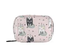 Moyyo Cute Rainbow Cat Caticorns Weekly Pill Organiser 7 Day Pill Box with Bag, Multiple Pockets Travel Pill Boxes Tablet Box Portable Daily Medication Organizer Dosette Box for Vitamin Supplement