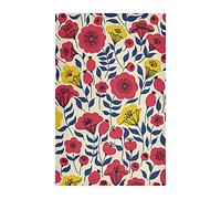 Moyyo Elegant Yellow Red Flowers Tea Towels Set of 4 Pcs Soft and Absorbent Kitchen Towels with Hanging Loop Polyester Large Hand Towels Dishcloths Bar Towel Cleaning Cloth for Dishes Glasses Countert