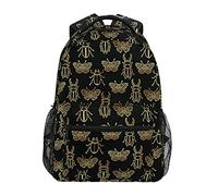 Moyyo Gold Insects Backpack Laptop Bag School Backpack Water Resistant Travel Bag Book Computer Picnic Hiking Camping Bag Casual Daypack Rucksack for Students Teenagers Girls Boys Women Men