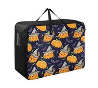 Moyyo Kawaii Funny Halloween Pumpkins Laundry Bag Large Clothes Storage Bag with Zippers Handles Durable Nylon Home Storage Boxes Organizers Moving Bag for Bedding Toys Clothing Duvet Blankets Cushion