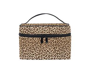Moyyo Leopard Animal Print Hanging Makeup Bag Large Cosmetic Case Cosmetic Organizer Cosmetic Beauty Bag Travel Makeup Case Toiletry Organizer Bag Makeup Bags for Girls Kid Women