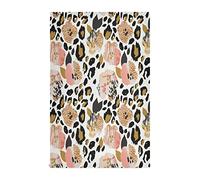 Moyyo Leopard Print Tea Towel 1 Pack Soft and Absorbent Kitchen Towel with Hanging Loop Polyester Large Hand Towel Dishcloth Bar Towel Cleaning Cloth for Dishes Glasses Countertops Kitchen Decor