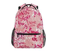 Moyyo Love Pink Backpack Laptop Bag School Backpack Water Resistant Travel Bag Book Computer Picnic Hiking Camping Bag Casual Daypack Rucksack for Students Teenagers Girls Boys Women Men