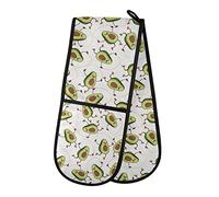 Moyyo Oven Glove Cute Avocados Jumping Rope Exercises Double Oven Glove Heat Resistant Kitchen Oven Mitt with Soft Quilted Cotton Lining Filling Pot Holders for Basking Cooking Pizza Microwave
