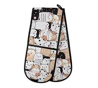 Moyyo Oven Glove Cute Cartoon Dog Sheep Animal Seamless Pattern Double Oven Glove Heat Resistant Kitchen Oven Mitt with Soft Quilted Cotton Lining Filling Pot Holders for Basking Cooking Pizza Microwa