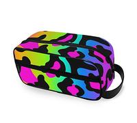 Moyyo Rainbow Leopard Toiletry Bag Waterproof Travel Wash Bag Spacious Hanging Toiletries Bag Gym Shower Shaving Bag Cosmetic Organizer Makeup Bag Toiletry Bag for Women Men Girls Boys