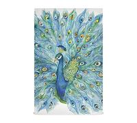 Moyyo Watercolor Peacock Tea Towels Set of 4 Pcs Soft and Absorbent Kitchen Towels with Hanging Loop Polyester Large Hand Towels Dishcloths Bar Towel Cleaning Cloth for Dishes Glasses Countertops Kitc