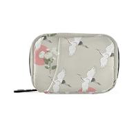 Moyyo White Birds Cranes Weekly Pill Organiser 7 Day Pill Box with Bag, Multiple Pockets Travel Pill Boxes Tablet Box Portable Daily Medication Organizer Dosette Box for Vitamin Supplement